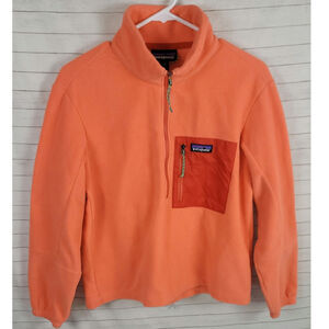Patagonia Microdini 1/2-Zip Pullover in Campfire Orange/Coral, sz XS